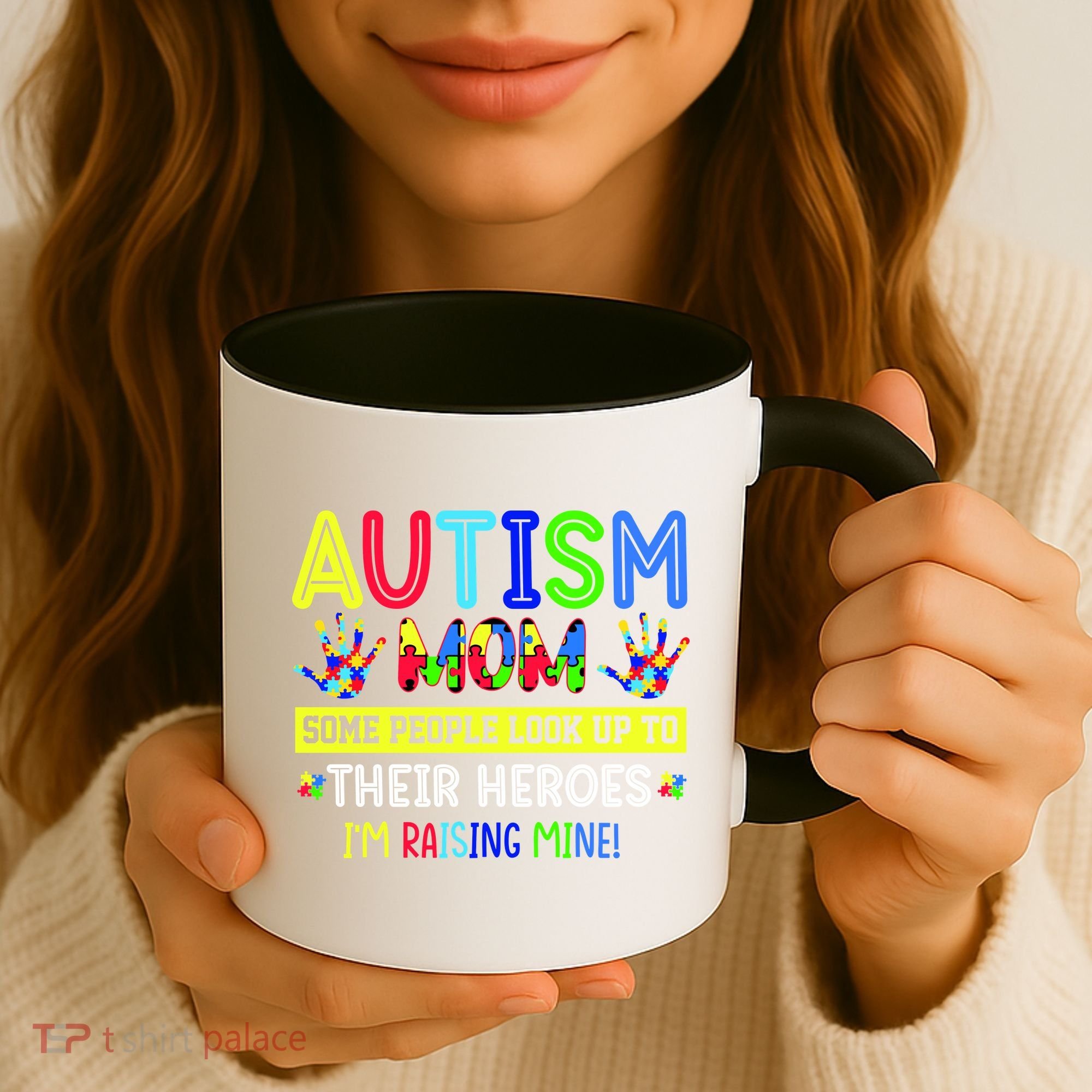 Autism Mom I'm Raising My Hero Awareness Puzzle Coffee Mug