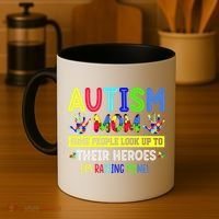Autism Mom I'm Raising My Hero Awareness Puzzle Coffee Mug thumb 4
