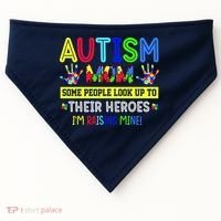 Autism Mom I'm Raising My Hero Awareness Puzzle USA-Made Doggie Bandana thumb 0