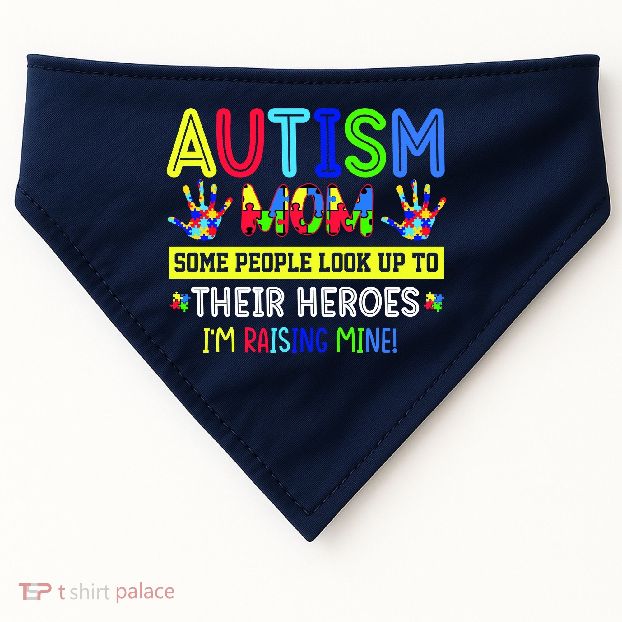 Autism Mom I'm Raising My Hero Awareness Puzzle USA-Made Doggie Bandana