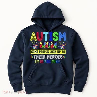 Autism Mom I'm Raising My Hero Awareness Puzzle Hoodie