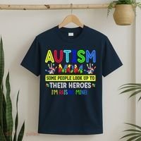 Autism Mom I'm Raising My Hero Awareness Puzzle T-Shirt thumb 2