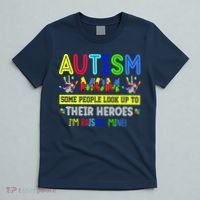Autism Mom I'm Raising My Hero Awareness Puzzle T-Shirt thumb 5