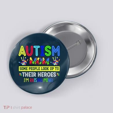 Autism Mom I'm Raising My Hero Awareness Puzzle Button