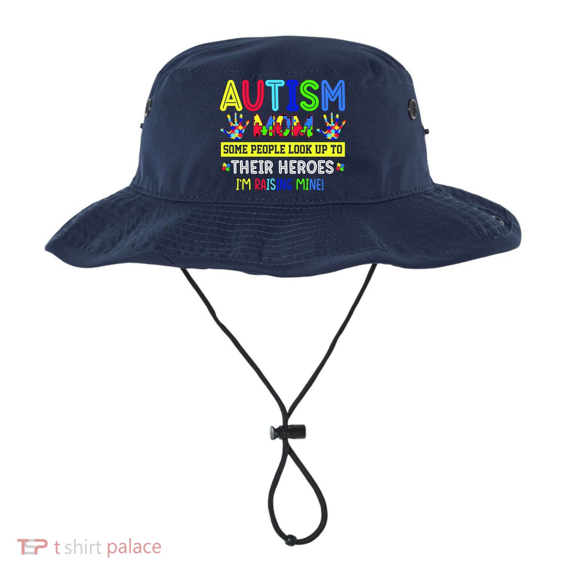 Autism Mom I'm Raising My Hero Awareness Puzzle Bucket Hat