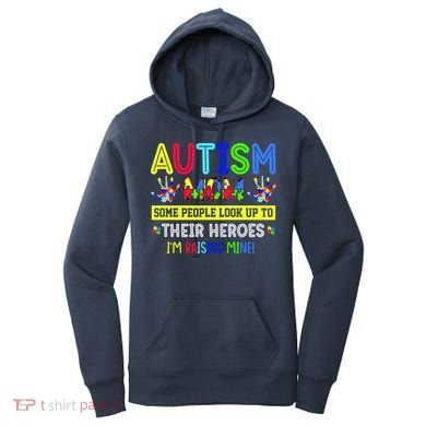 Autism Mom I'm Raising My Hero Awareness Puzzle Women's Hoodie