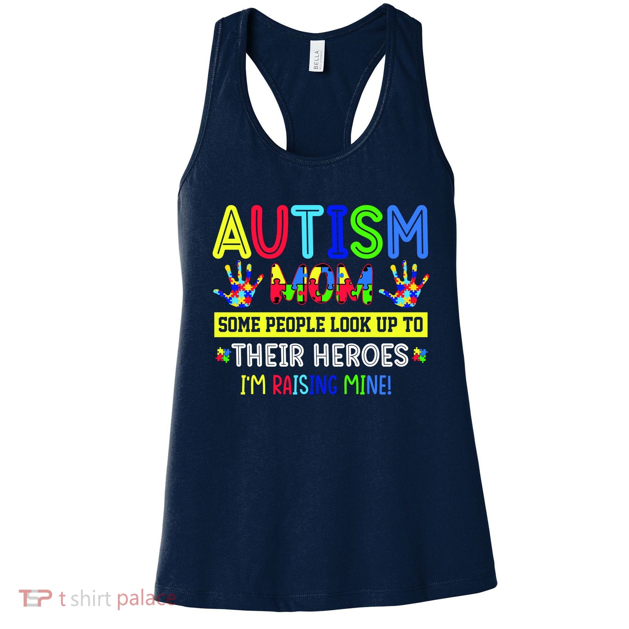 Autism Mom I'm Raising My Hero Awareness Puzzle Women's Tank Top