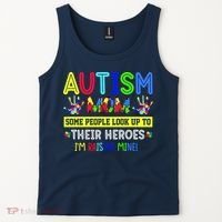 Autism Mom I'm Raising My Hero Awareness Puzzle Tank Top thumb 2