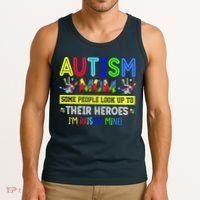 Autism Mom I'm Raising My Hero Awareness Puzzle Tank Top thumb 3