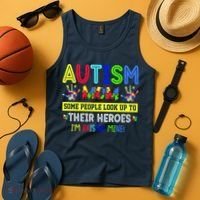 Autism Mom I'm Raising My Hero Awareness Puzzle Tank Top thumb 4