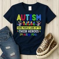 Autism Mom I'm Raising My Hero Awareness Puzzle Women's T-Shirt thumb 3