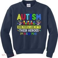 Autism Mom I'm Raising My Hero Awareness Puzzle Kids Sweatshirt thumb 0