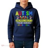 Autism Mom I'm Raising My Hero Awareness Puzzle Kids Hoodie thumb 4
