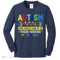 Autism Mom I'm Raising My Hero Awareness Puzzle Kids Long Sleeve Shirt thumb 0