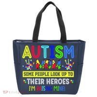 Autism Mom I'm Raising My Hero Awareness Puzzle Tote Bag thumb 0