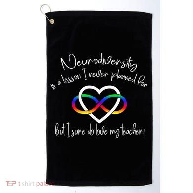 Autism Mom Infinity Neurodiversity Lessons Hearts Golf Towel