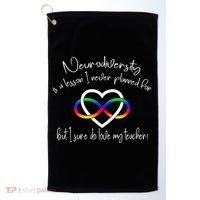 Autism Mom Infinity Neurodiversity Lessons Hearts Golf Towel thumb 0