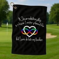 Autism Mom Infinity Neurodiversity Lessons Hearts Golf Towel thumb 1