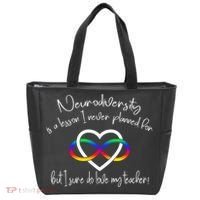 Autism Mom Infinity Neurodiversity Lessons Hearts Tote Bag thumb 0