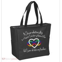 Autism Mom Infinity Neurodiversity Lessons Hearts Tote Bag thumb 2