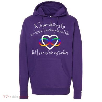 Autism Mom Infinity Neurodiversity Lessons Hearts Hoodie