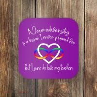Autism Mom Infinity Neurodiversity Lessons Hearts Coaster thumb 0