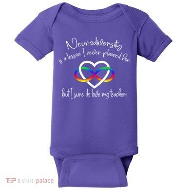 Autism Mom Infinity Neurodiversity Lessons Hearts Baby Bodysuit