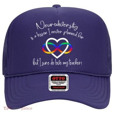 Autism Mom Infinity Neurodiversity Lessons Hearts Hat