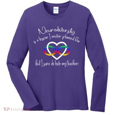 Autism Mom Infinity Neurodiversity Lessons Hearts Women's Long Sleeve Shirt