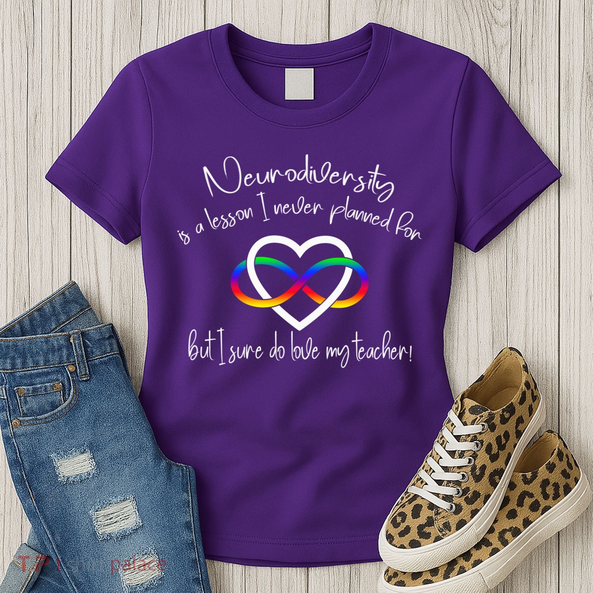 Autism Mom Infinity Neurodiversity Lessons Hearts Women's T-Shirt