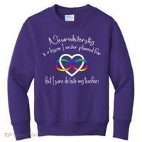 Autism Mom Infinity Neurodiversity Lessons Hearts Kids Sweatshirt thumb 0