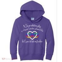 Autism Mom Infinity Neurodiversity Lessons Hearts Kids Hoodie thumb 0