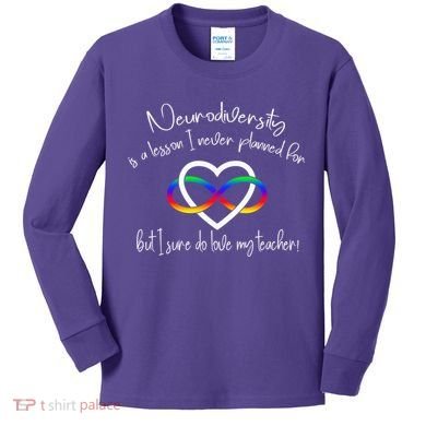 Autism Mom Infinity Neurodiversity Lessons Hearts Kids Long Sleeve Shirt