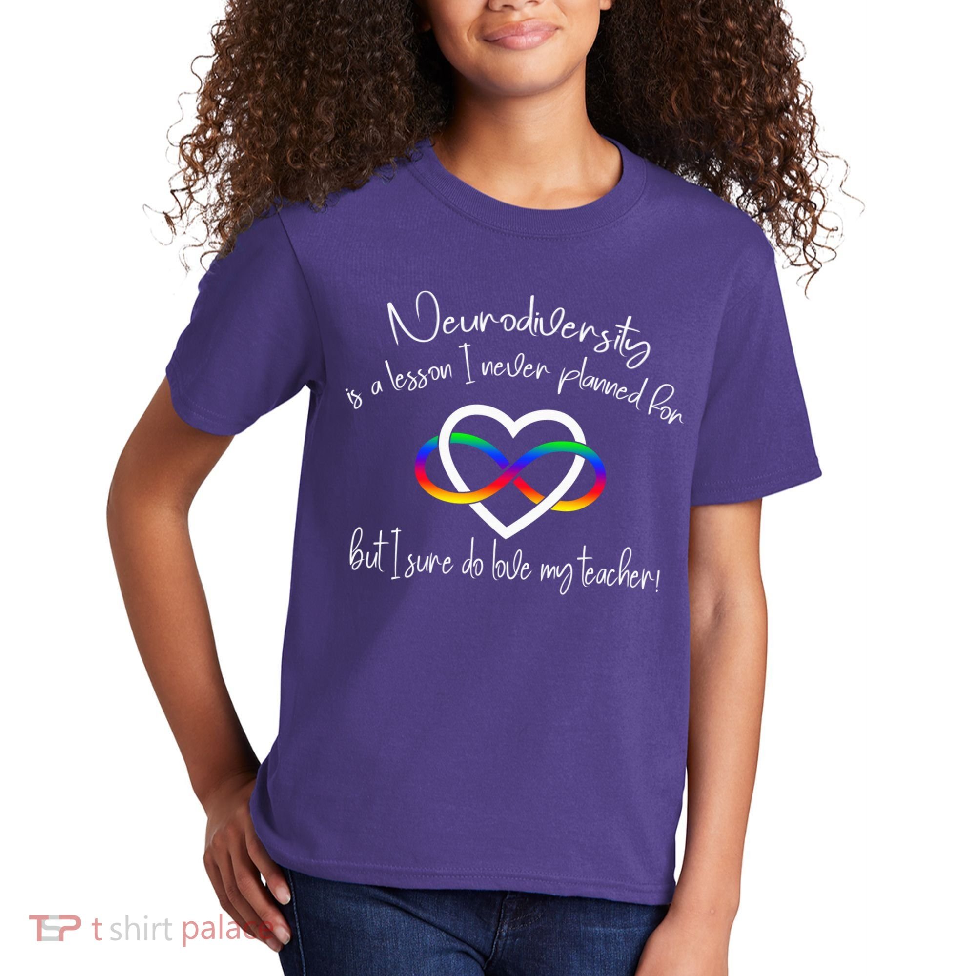 Autism Mom Infinity Neurodiversity Lessons Hearts Kids T-Shirt