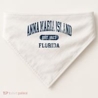 Anna Maria Island Florida Retro Preppy Throwback Souvenir USA-Made Doggie Bandana thumb 0