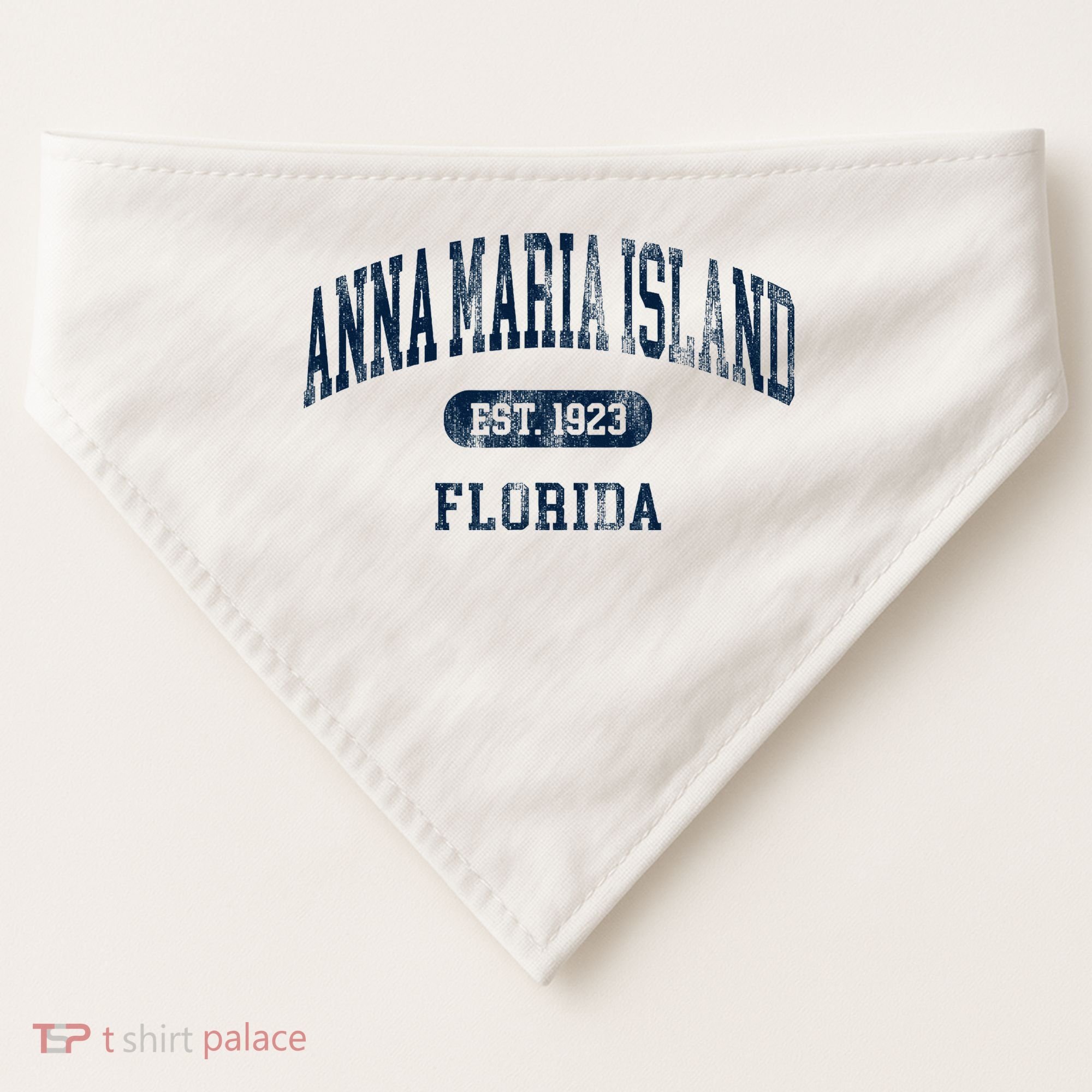 Anna Maria Island Florida Retro Preppy Throwback Souvenir USA-Made Doggie Bandana