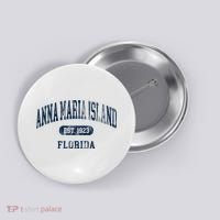 Anna Maria Island Florida Retro Preppy Throwback Souvenir Button thumb 0