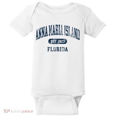 Anna Maria Island Florida Retro Preppy Throwback Souvenir Baby Bodysuit