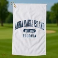 Anna Maria Island Florida Retro Preppy Throwback Souvenir Golf Towel thumb 1