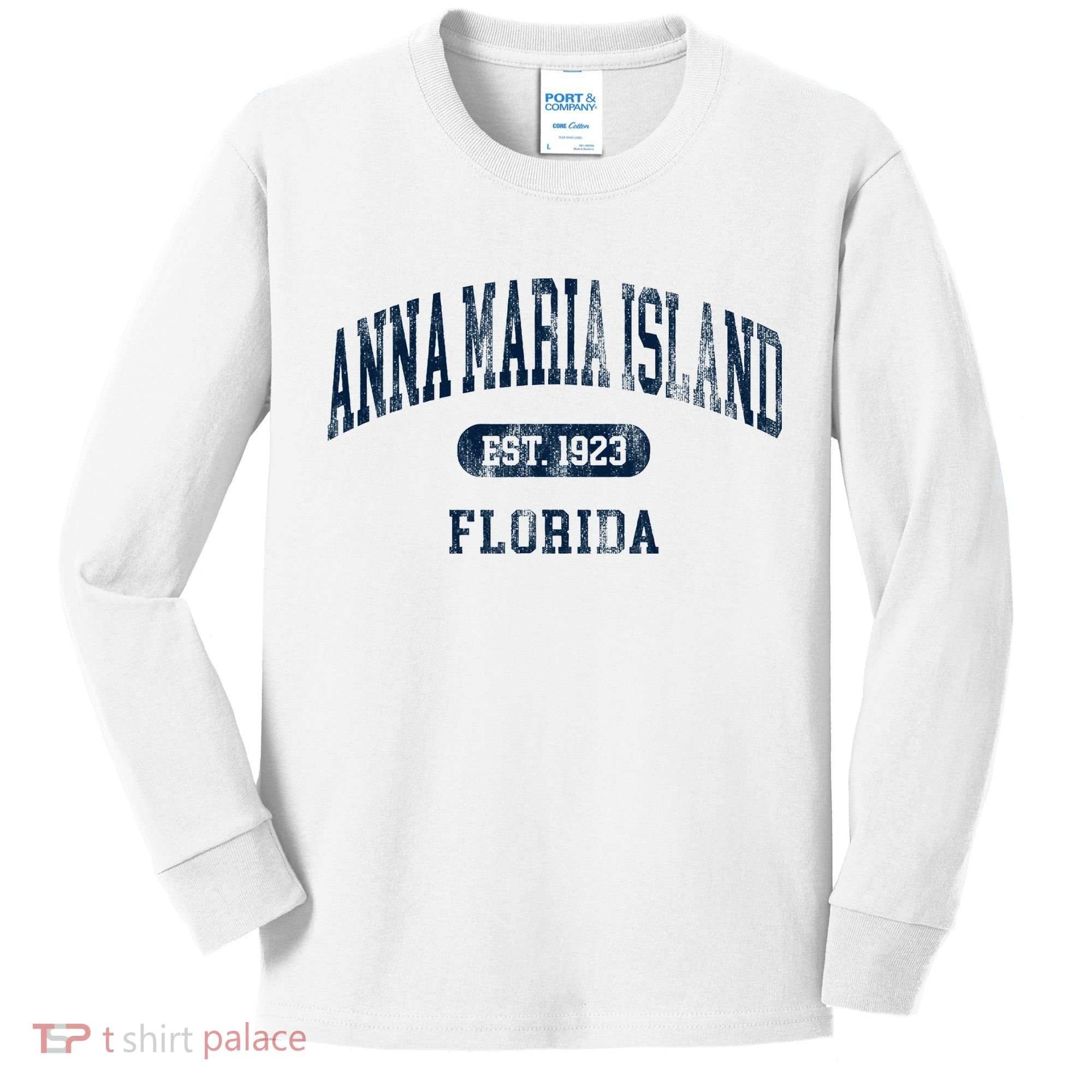 Anna Maria Island Florida Retro Preppy Throwback Souvenir Kids Long Sleeve Shirt