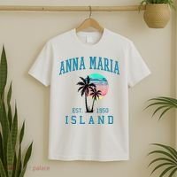 Anna Maria Island Florida Vintage Beach Palm Trees Summer T-Shirt thumb 2