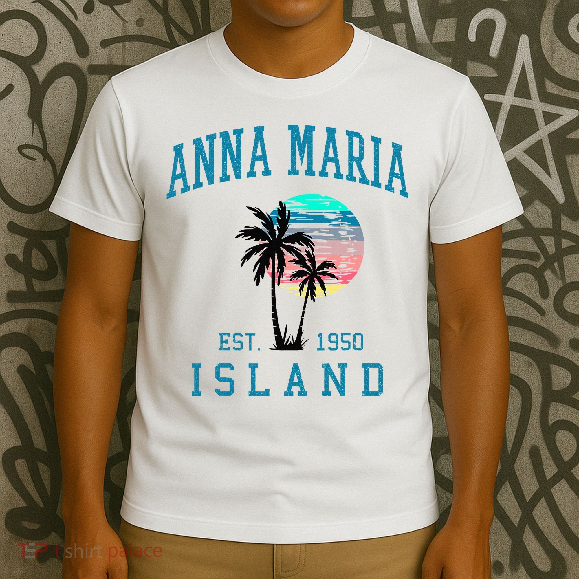 Anna Maria Island Florida Vintage Beach Palm Trees Summer T-Shirt