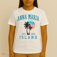 Anna Maria Island Florida Vintage Beach Palm Trees Summer T-Shirt thumb 4