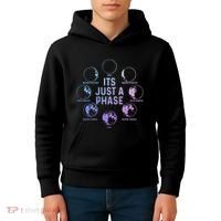 Astronomy Moon ItS Just A Phase Funny Astronomer Kids Hoodie thumb 4