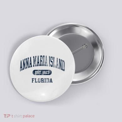 Anna Maria Island Florida Retro Preppy Button
