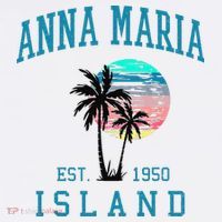 Anna Maria Island Florida Vintage Beach Palm Trees Summer T-Shirt thumb 7
