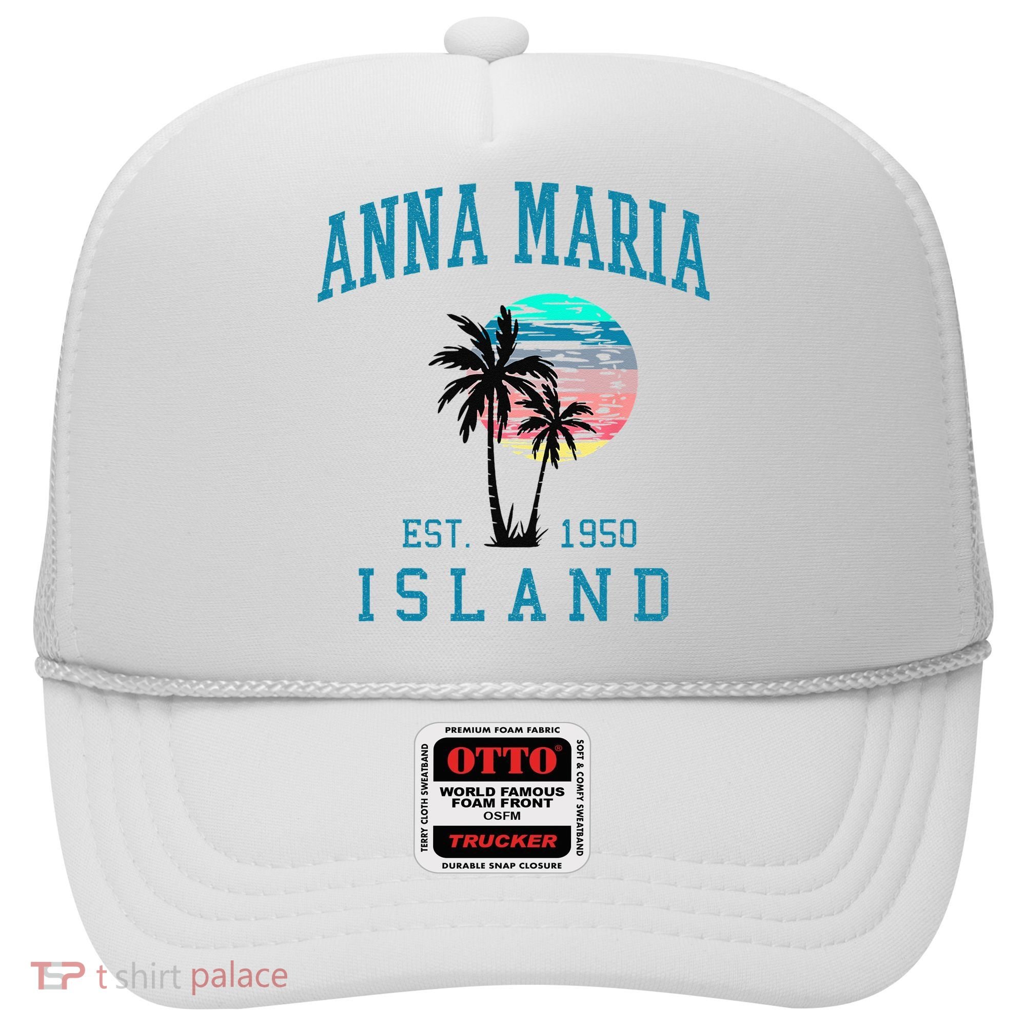 Anna Maria Island Florida Vintage Beach Palm Trees Summer Hat