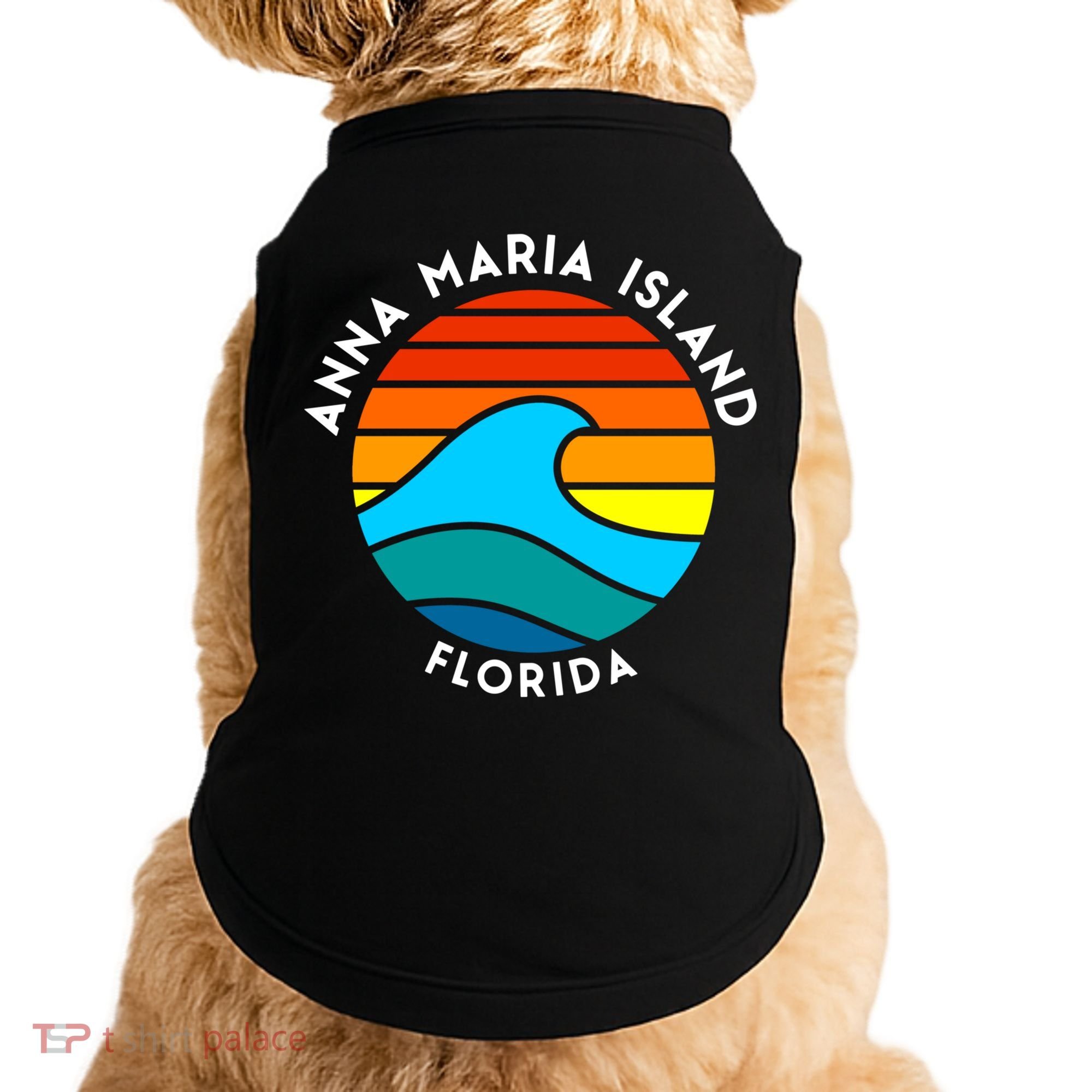 Anna Maria Island Florida Retro Wave Gift Doggie Tank