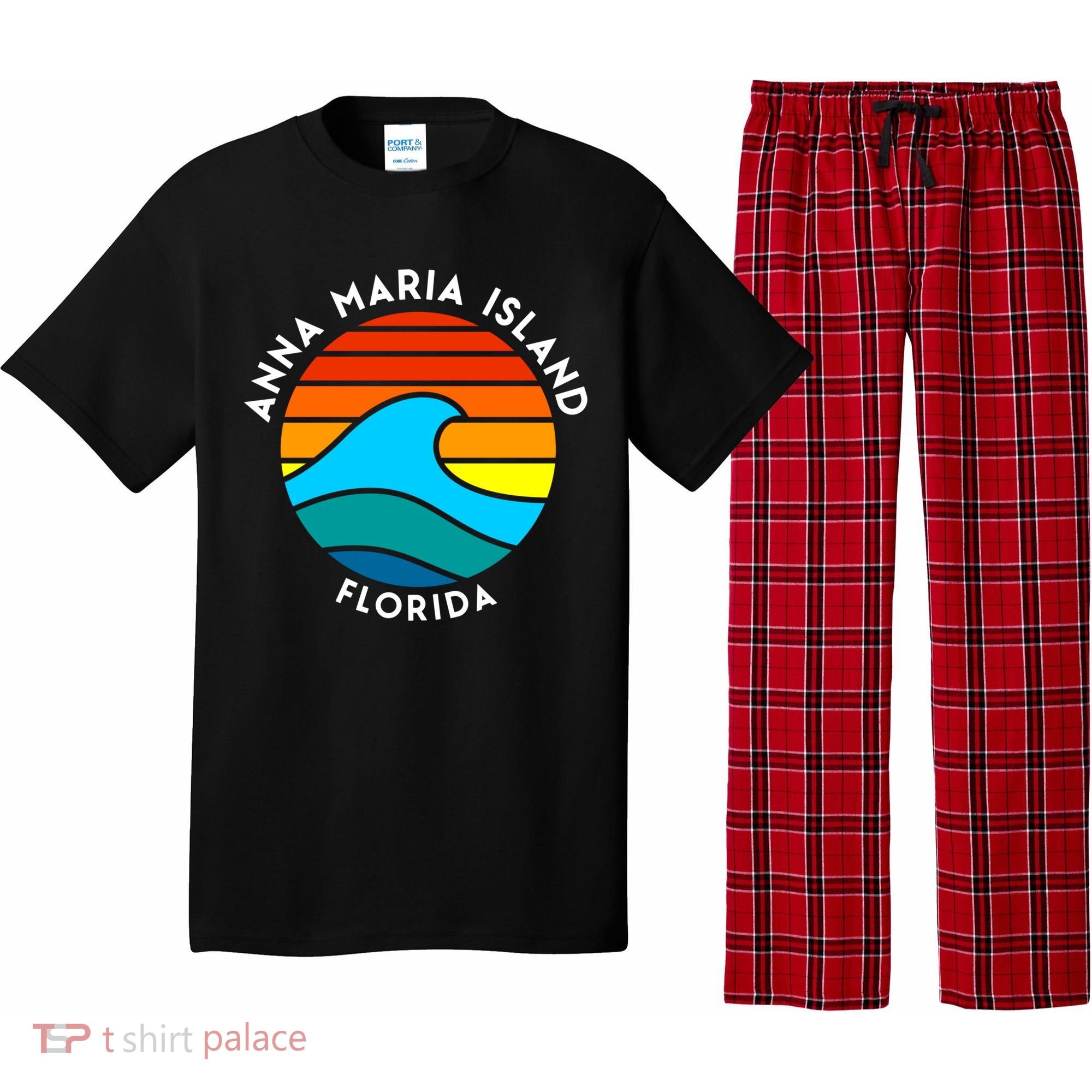 Anna Maria Island Florida Retro Wave Gift Pajama Set