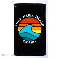 Anna Maria Island Florida Retro Wave Gift Golf Towel thumb 0